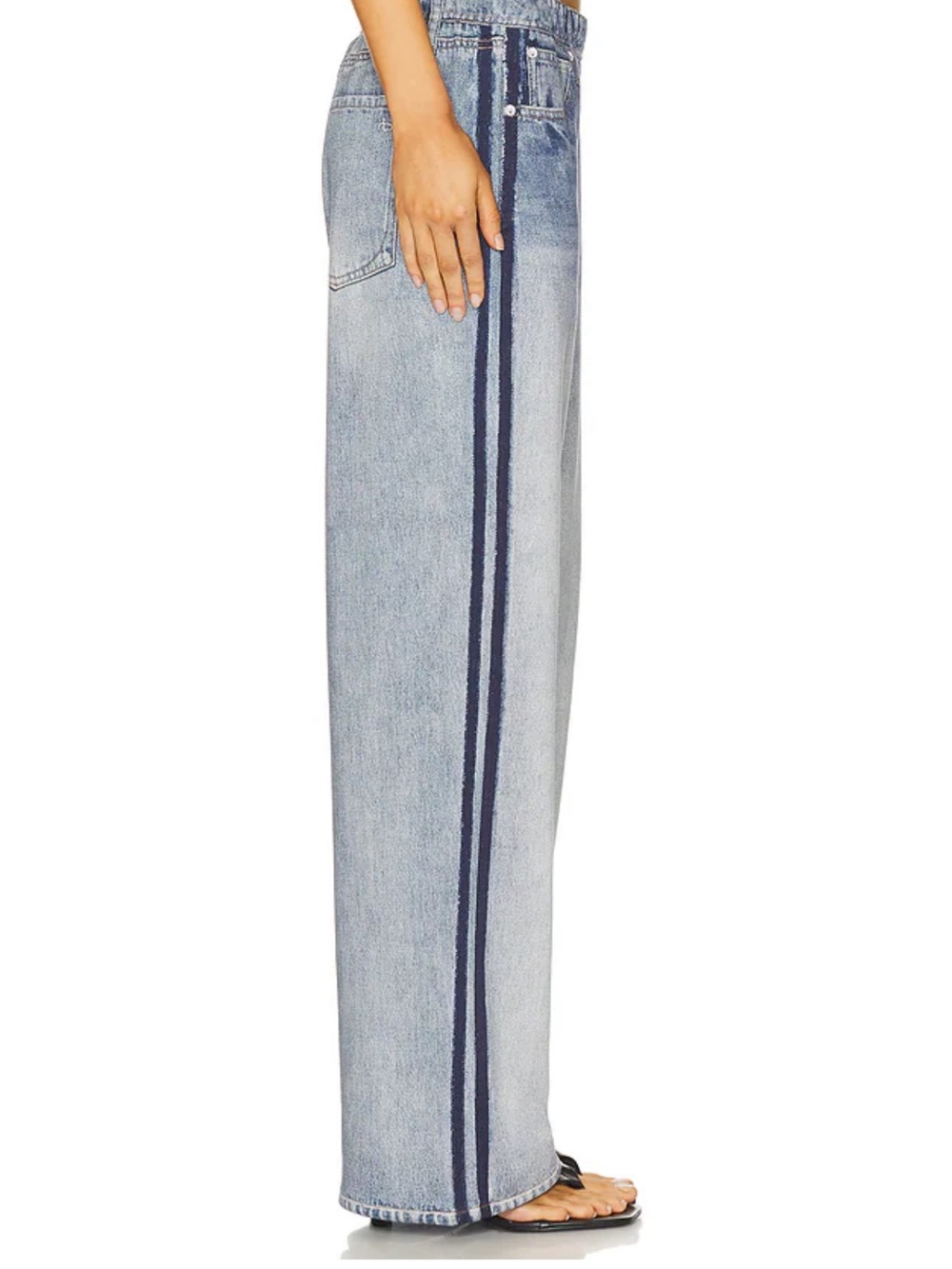 rag & bone rb Miramar Wide Leg Track Jeans in Coney size Medium - Picture 2 of 9